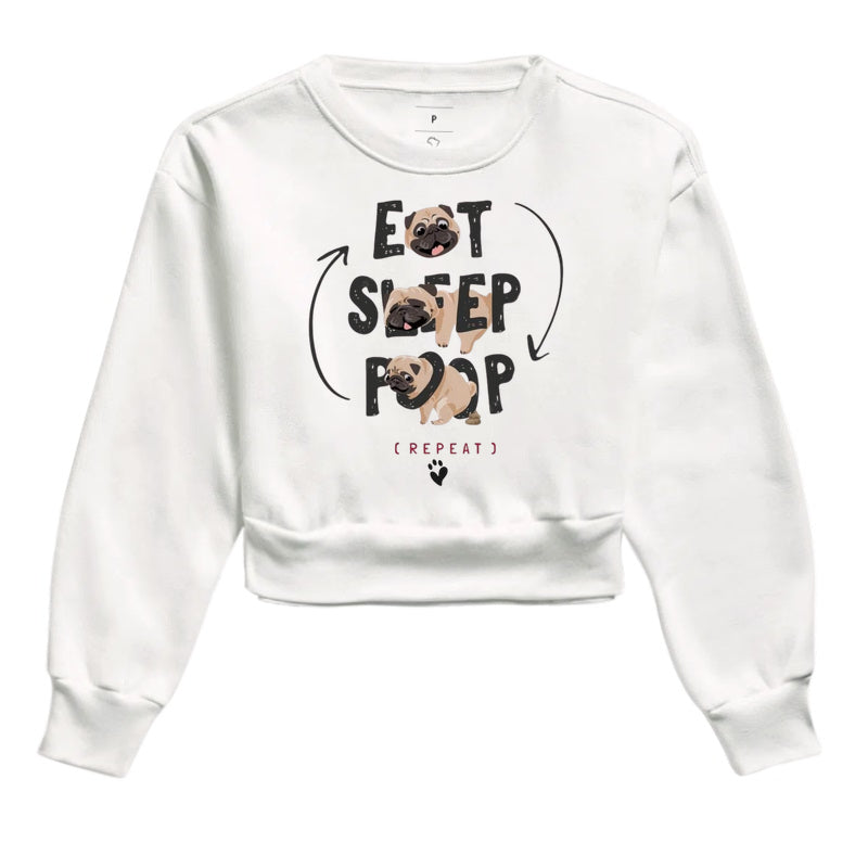 Eat Sleep Poop · Moletom Cropped