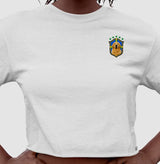 Cropped branca personalizada com escudo do seu pet PattaMansa