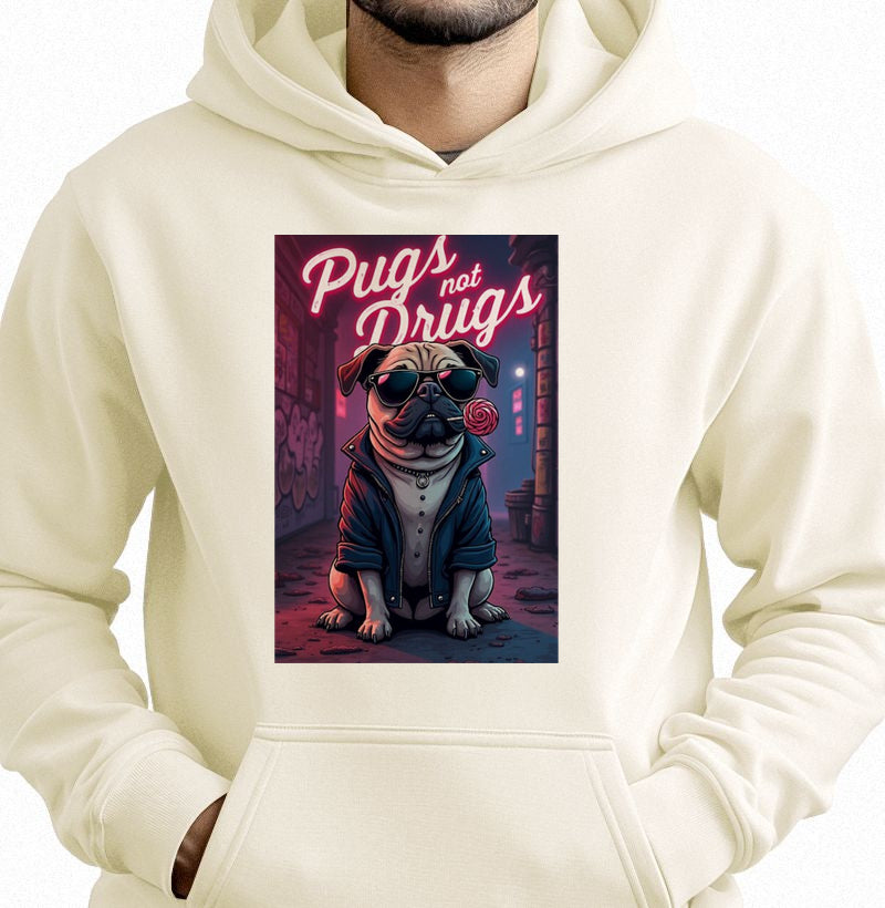 Hoodie slim Pugs Not Drugs PattaMansa