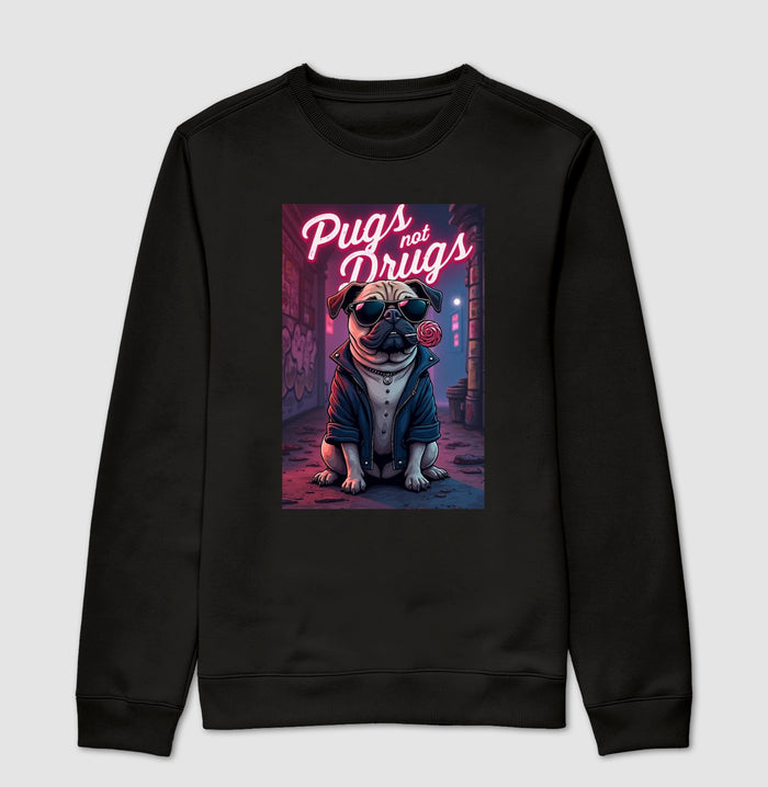 Pugs Not Drugs · Suéter Slim