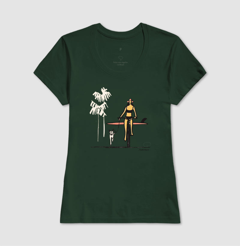 Surf Dog · Baby Look Feminina / Regular Masculina · Verde e Rosa
