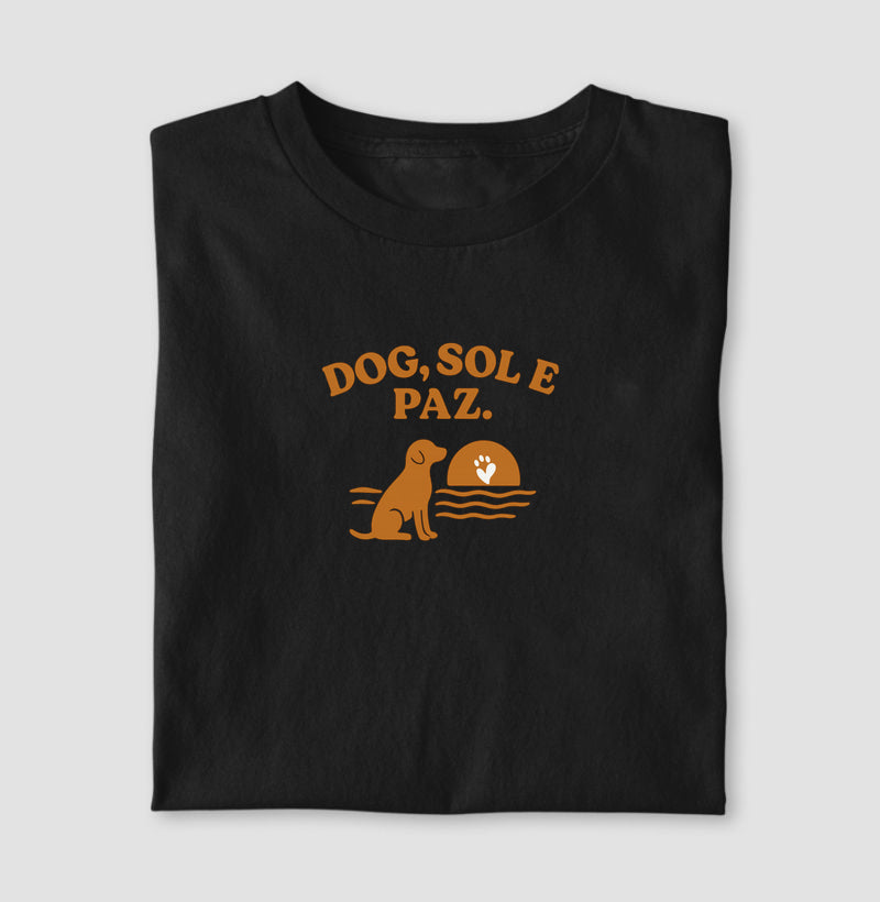 Camiseta Dog Vibe e Sol baby look e regular PattaMansa