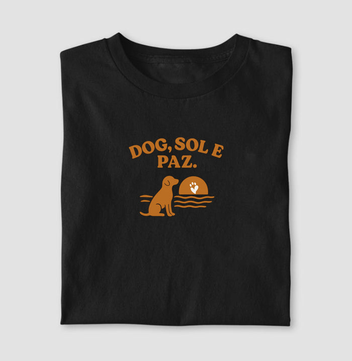 Dog Vibe e Sol · Baby Look Feminina / Regular Masculina