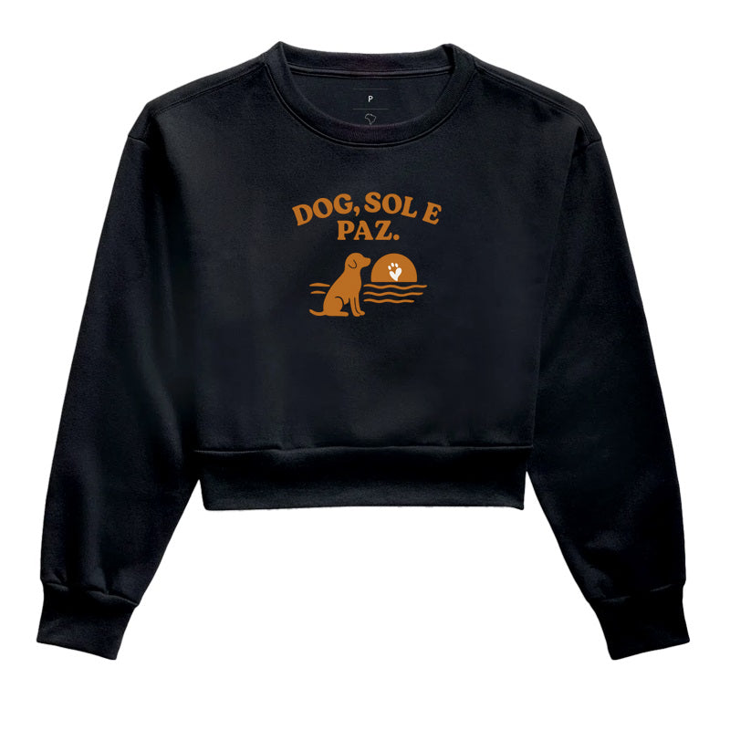 Moletom cropped Dog Vibe e Sol PattaMansa