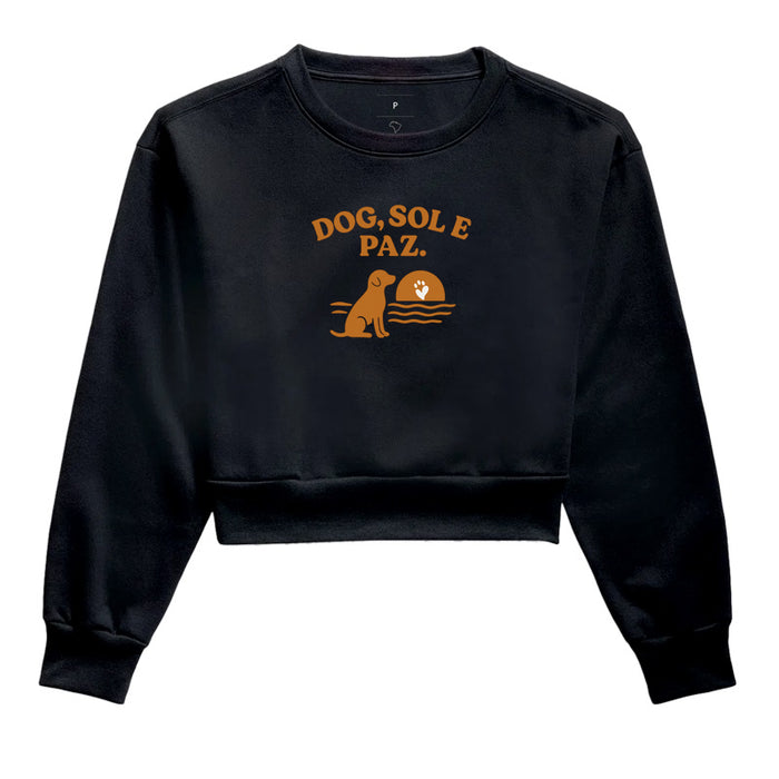 Dog Vibe e Sol · Moletom Cropped