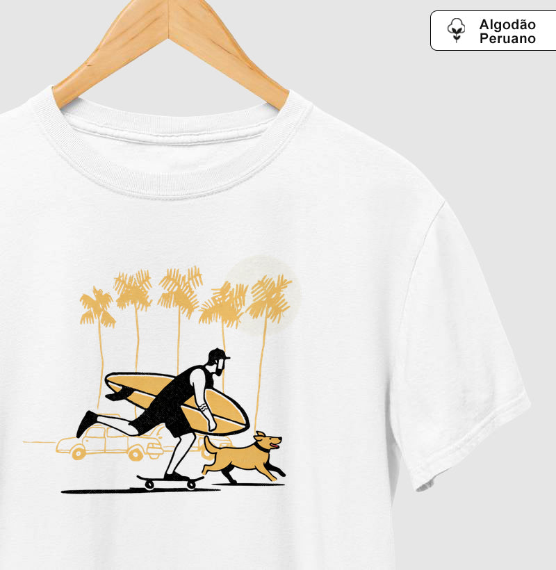 Camiseta algodão peruano Skate Surf e Dog PattaMansa