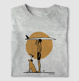 Surf Dog · Baby Look Feminina / Regular Masculina · Branca, Cinza, Verde e Rosa