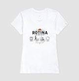 Camiseta baby look Rotina Mãe de Pet branca da PattaMansa para tutoras de cachorro