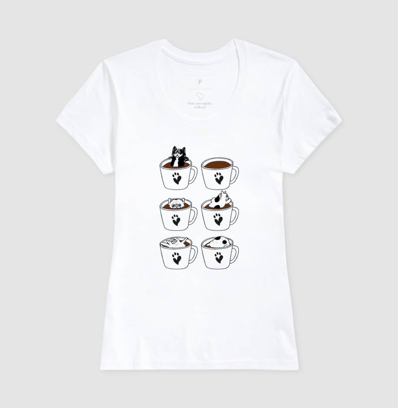 Café com Cachorro · Baby Look Feminina / Regular Masculina