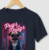 Camiseta Pugs Not Drugs baby look e regular PattaMansa