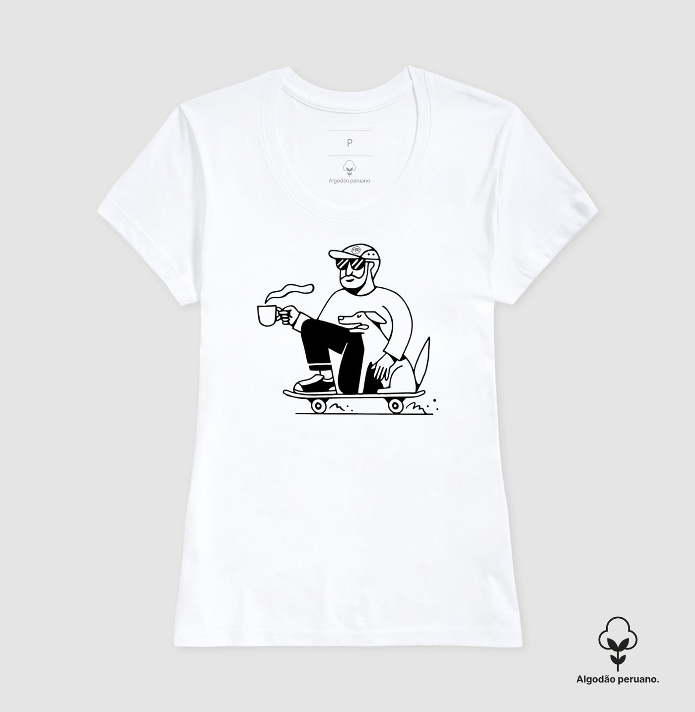 Dog, Skate & Coffee · Algodão Peruano · Feminina / Masculina