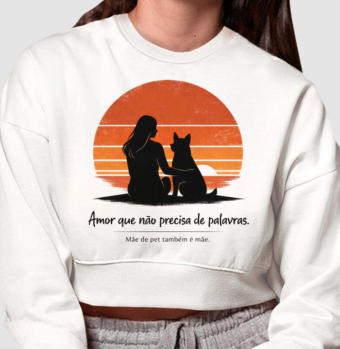 Mãe de Pet · Moletom Cropped