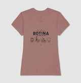 Camiseta baby look Rotina Mãe de Pet rosa da PattaMansa para tutoras de cachorro