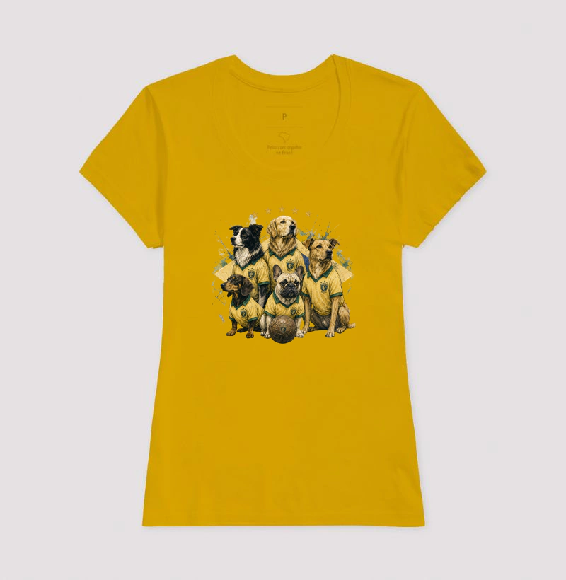 Seleção Canina Baby Look Amarelo — PattaMansa