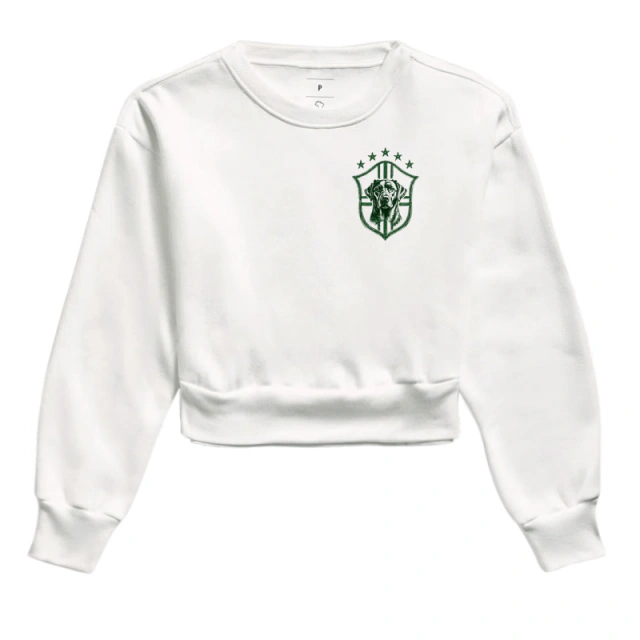 Clube Canino Cropped Moletom Branco — PattaMansa